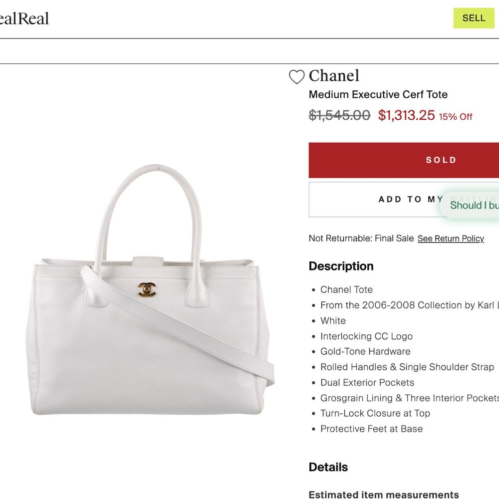 Chanel Executive Cerf Tote bag - Picture 15 of 15